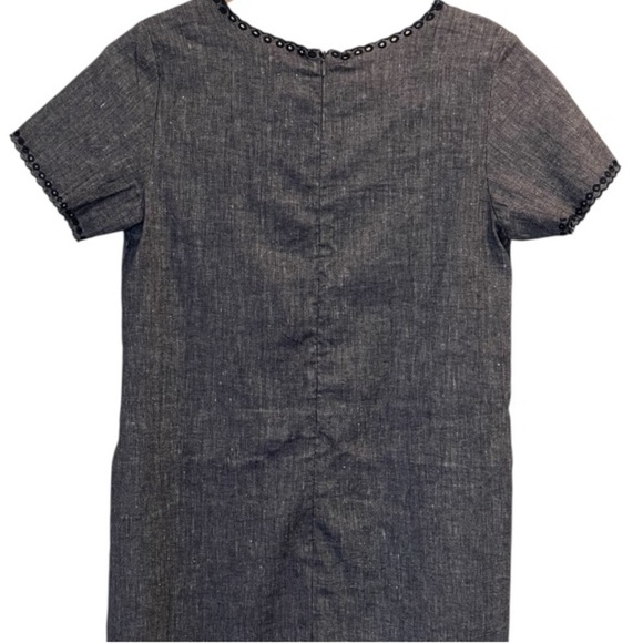 NWT Ann Taylor Chambray Blue Mini Dress, Linen Blend, Short Sleeves, Size 2P - Picture 12 of 15